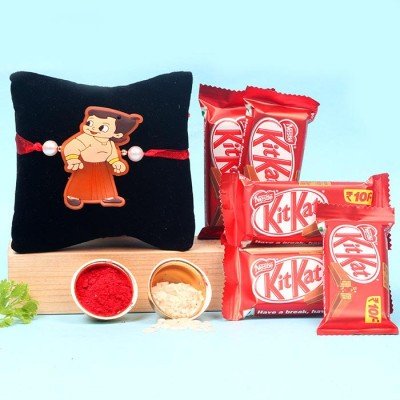 Chota Bheem Rakhi With Five Kitkat chocolates
