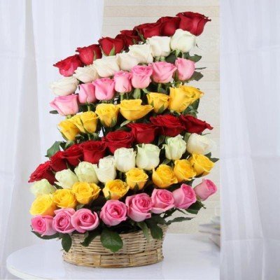 Decorated Layer Mix Roses Arrangement